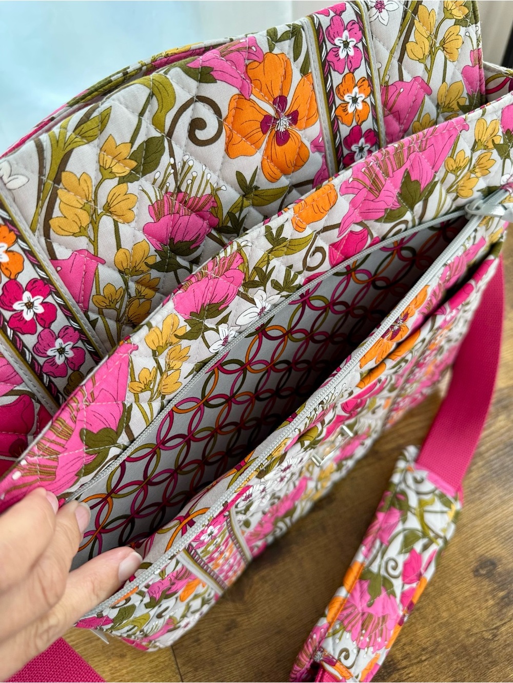 Vera Bradley Tea Garden Attaché Case, Retro Florals, Retired 2011, Computer Bag - Picture 6 of 16